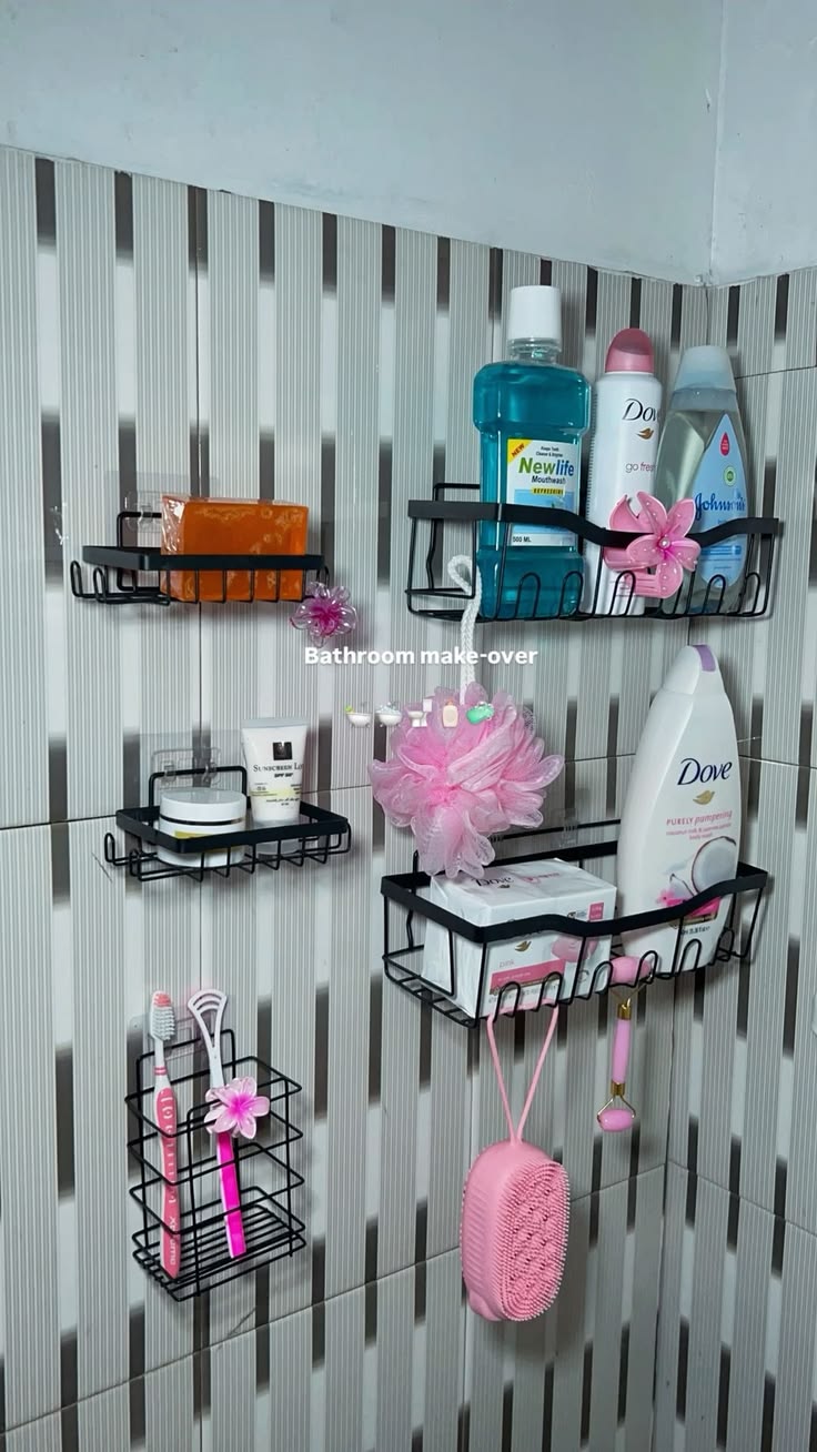 Wall-Mounted Bathroom Storage Rack Set